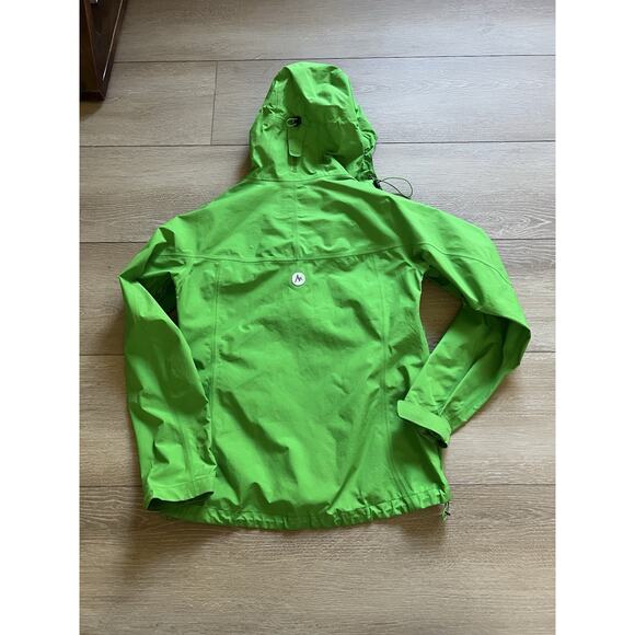 Marmot Women’s Hard Shell Rain Jacket Hooded Zip Front Pockets Green Size S - Picture 3 of 5